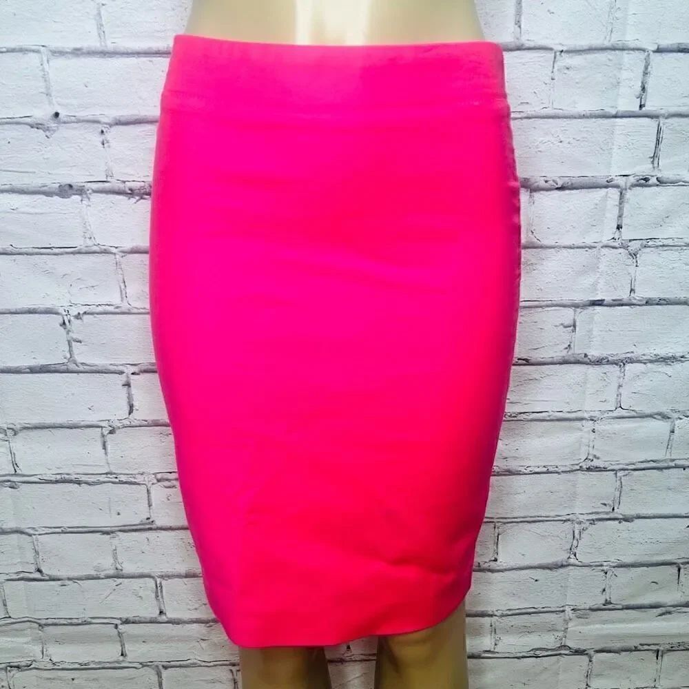 J. Crew Womens Pink Knee Length Form Fitting High Rise No. 2 Pencil Skirt Size 4